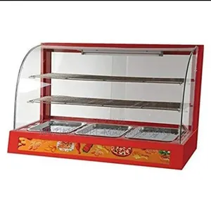 Adh 2 Trays 2 Grills Commercial Food Display Warmer/Storage - Red