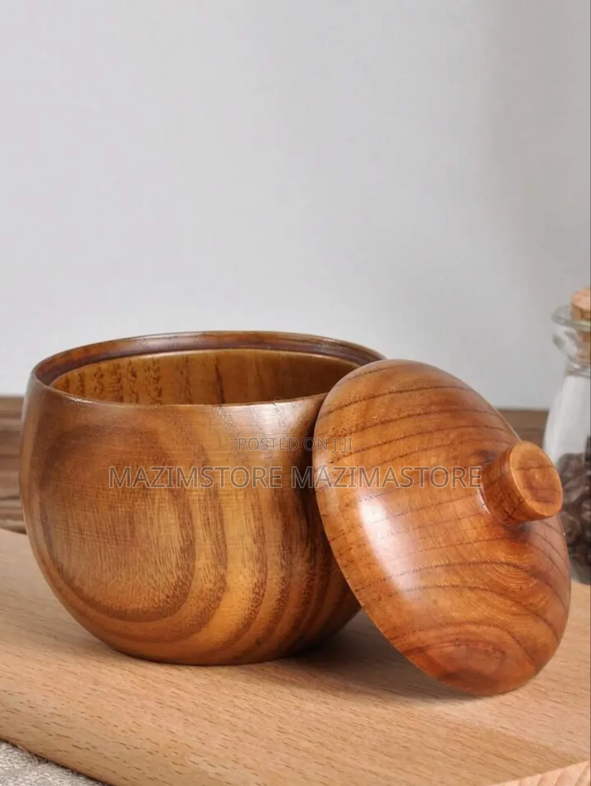 Japanese Kitchen Handmade Wooden Bowls With Cover