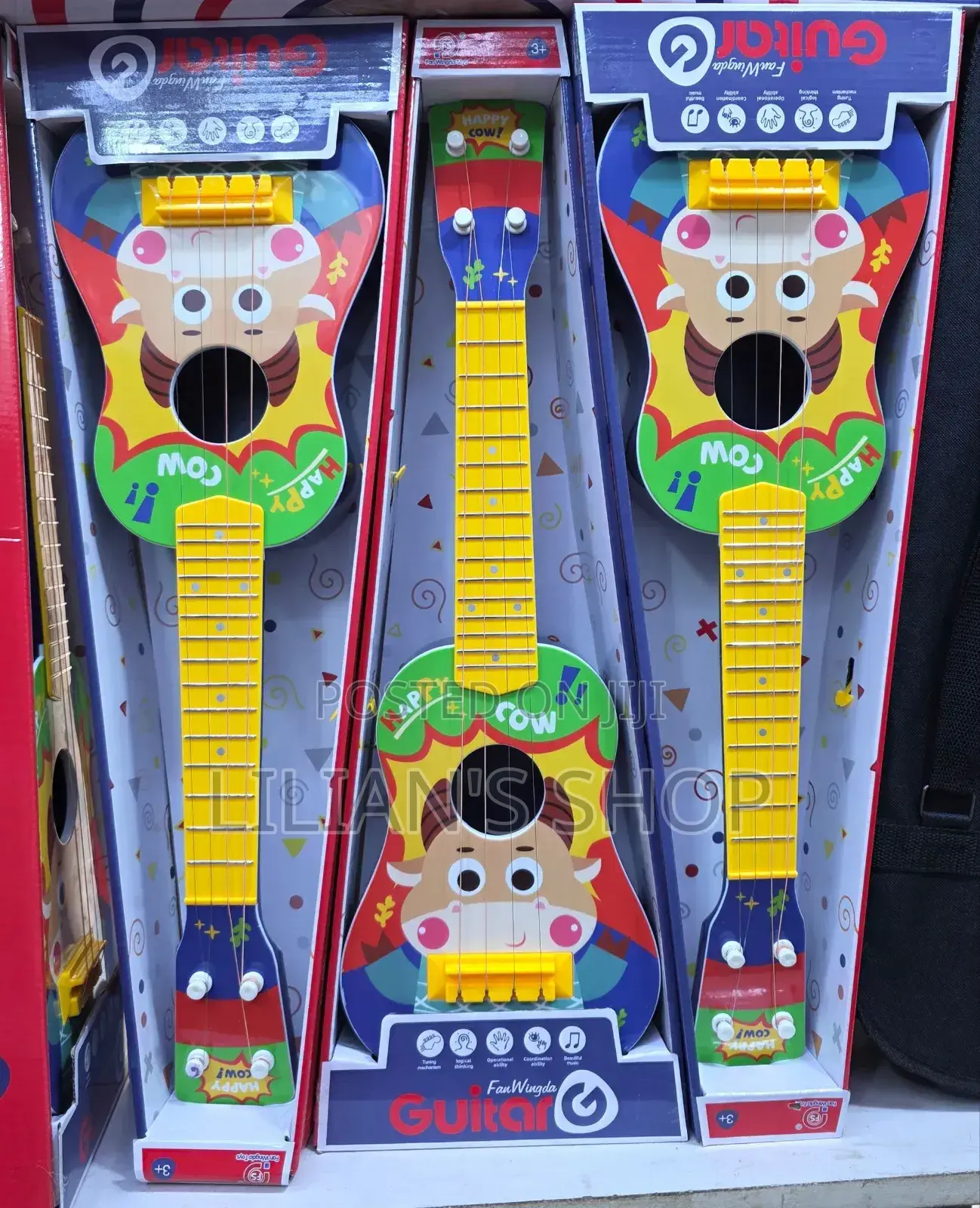Cow Print Kids Beautiful Learners Guitar