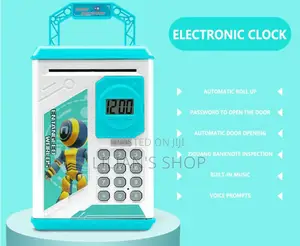 Kids Electronic Mini Atm Piggy Bank With Finger Print