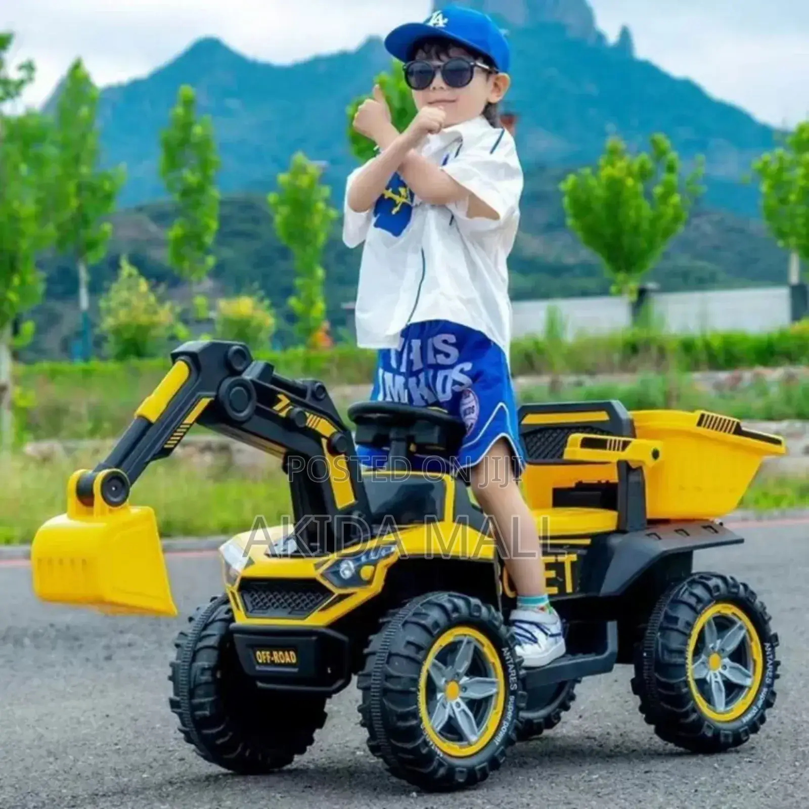 Led Ride on Electric Rechargeable Excavator Toy for Children