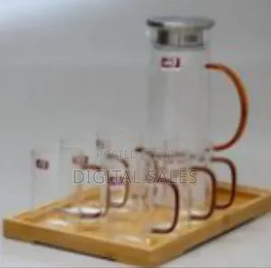 8pc of 1 Borosilicate Juice Jug Beverage Water Carafe Kettle 0