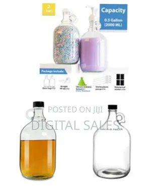 2.5 Litres of Transparent Juice Milk Fermenting Jug Beer Glass Bottles