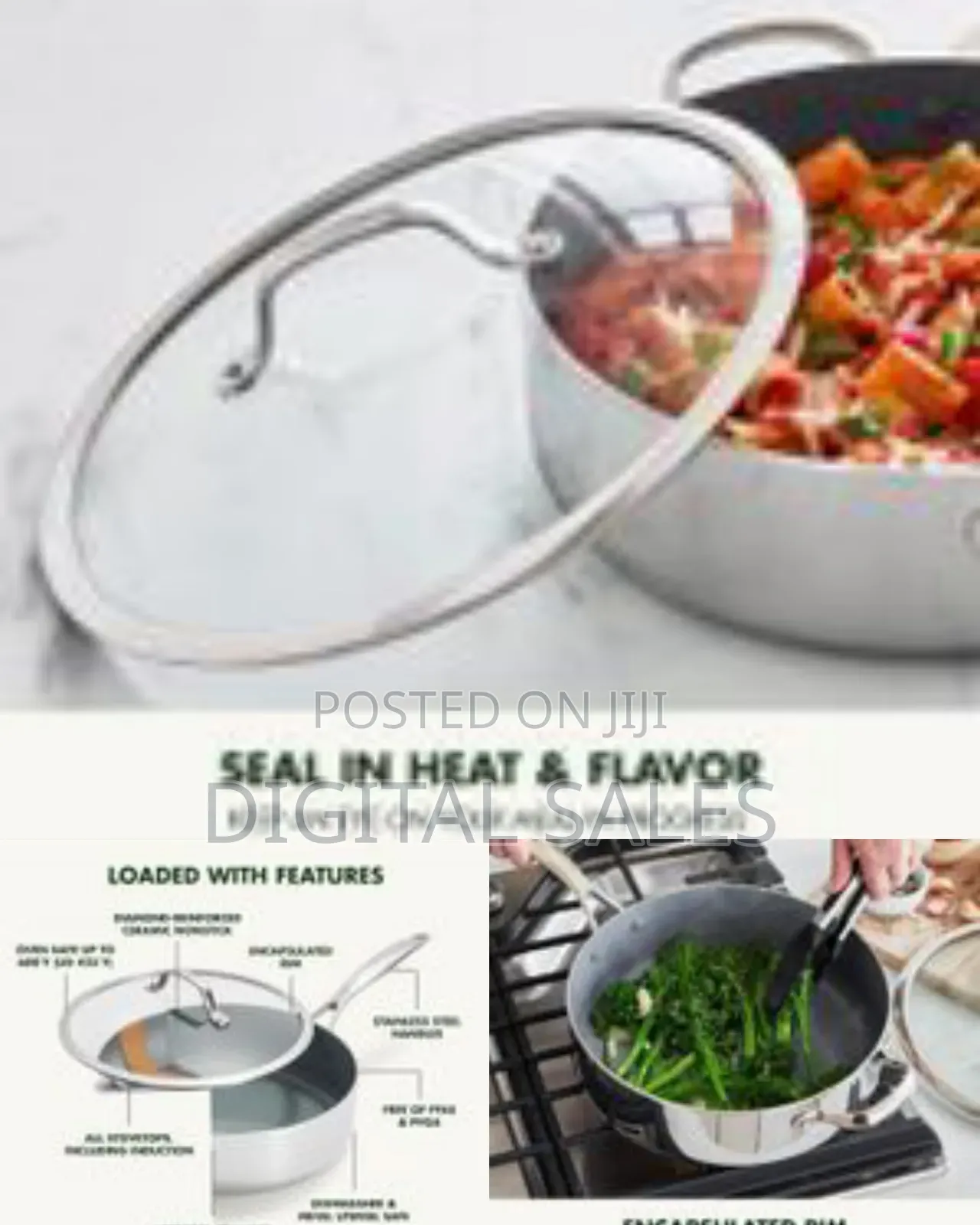 26cm Tri-Ply Stainless Steel 5qt Saute Pan With Lid, Induction
