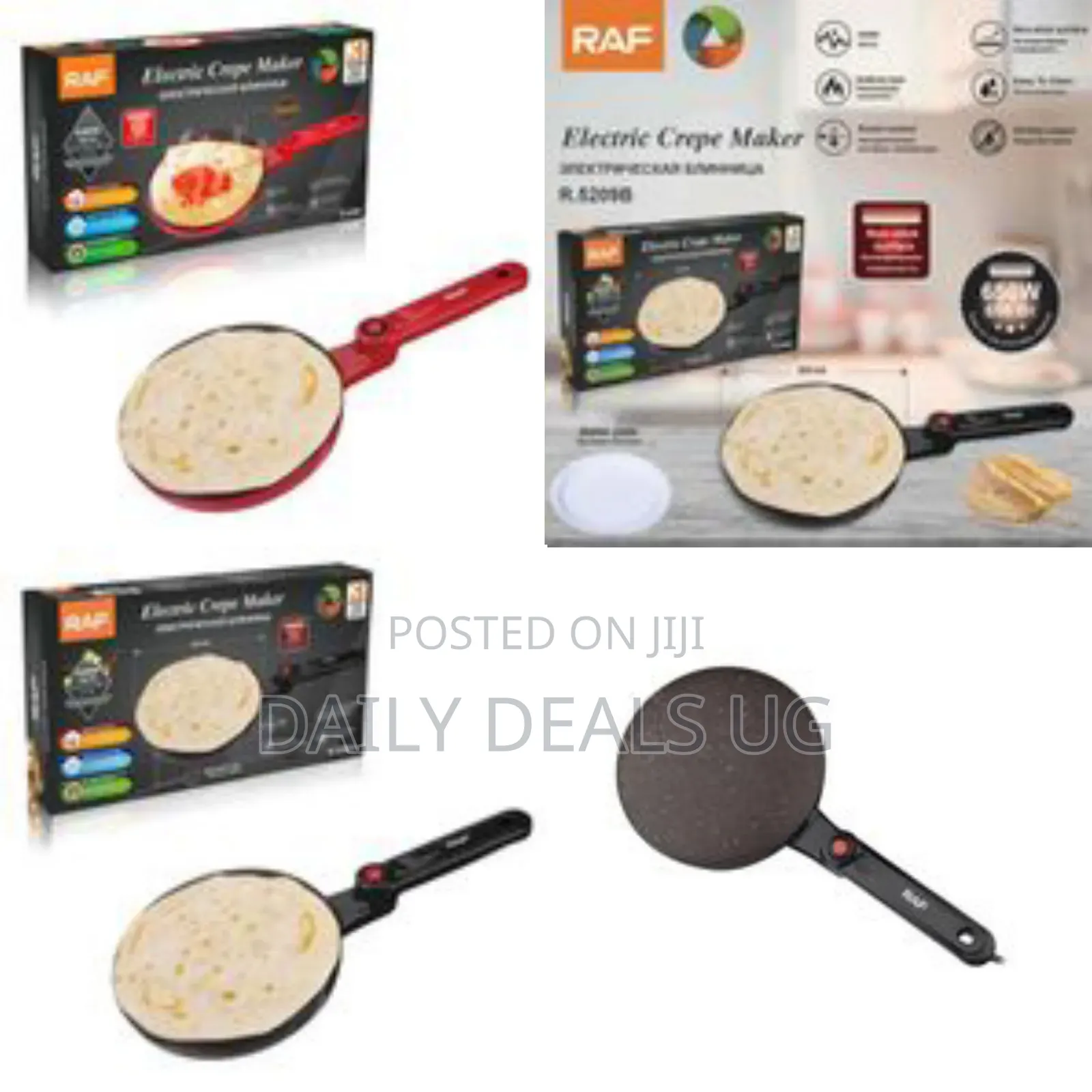 Raf 3 Steps Non-Stick Electric Chapati Pancake Crepe Maker Roti Pan