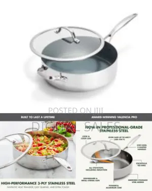 28cm Tri-Ply Stainless Steel 5qt Saute Pan With Lid, Induction