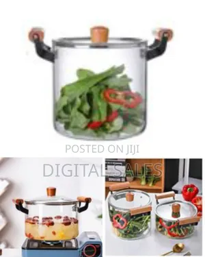 5.5litre Glass Saucepan With Lid for Cooking Glass Pot Double Handles