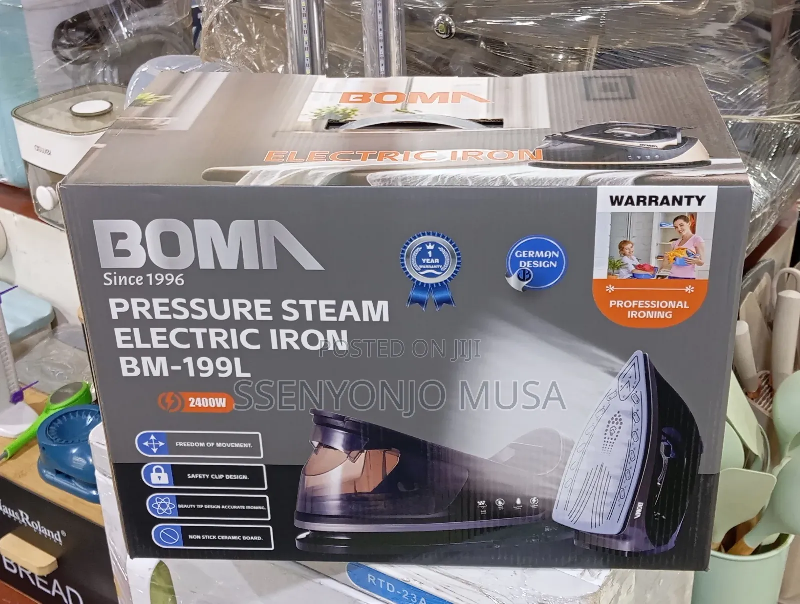 Boma Bm-199l Steam Station – 2400w Professional Steam Iron, 1.1l Tank.