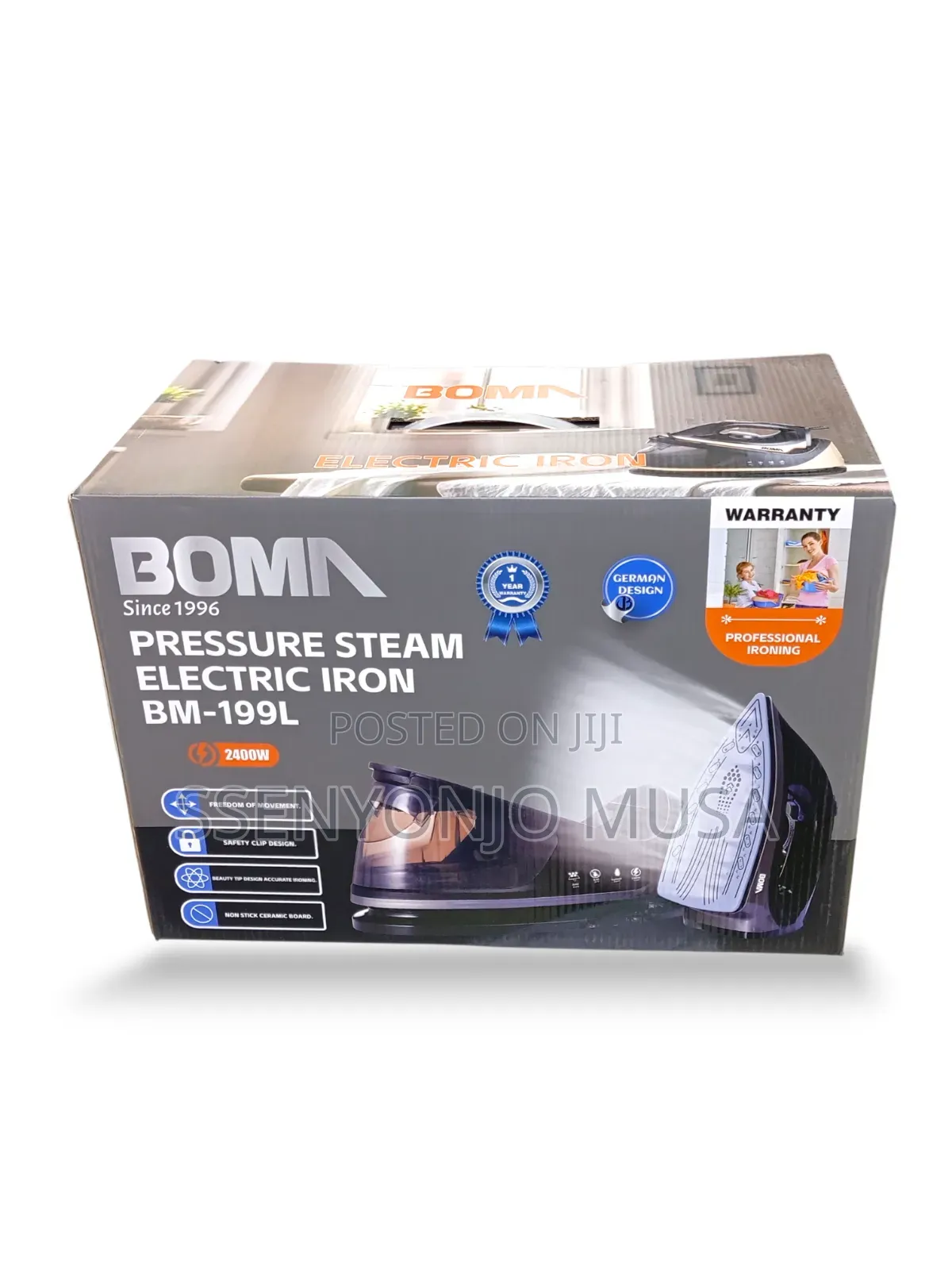 Boma Bm-199l Steam Station – 2400w Professional Steam Iron, 1.1l Tank.