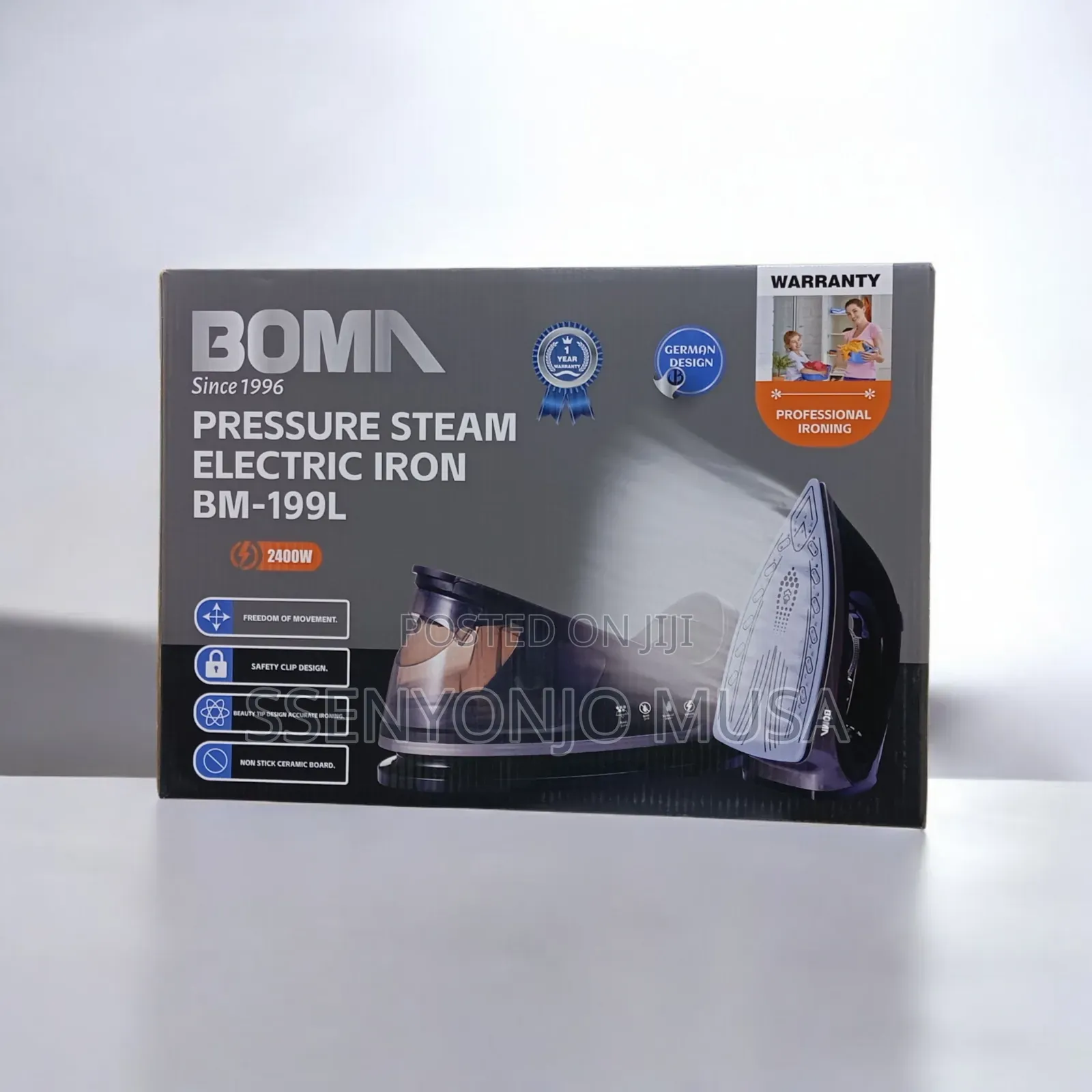 Boma Bm-199l Steam Station – 2400w Professional Steam Iron, 1.1l Tank.