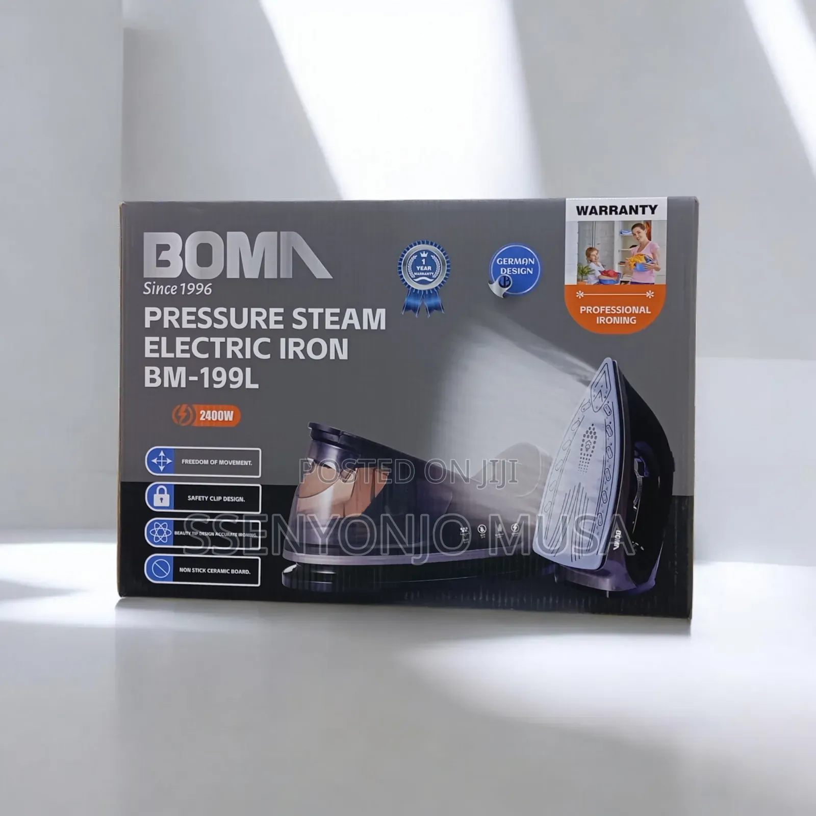 Boma Bm-199l Steam Station – 2400w Professional Steam Iron, 1.1l Tank.