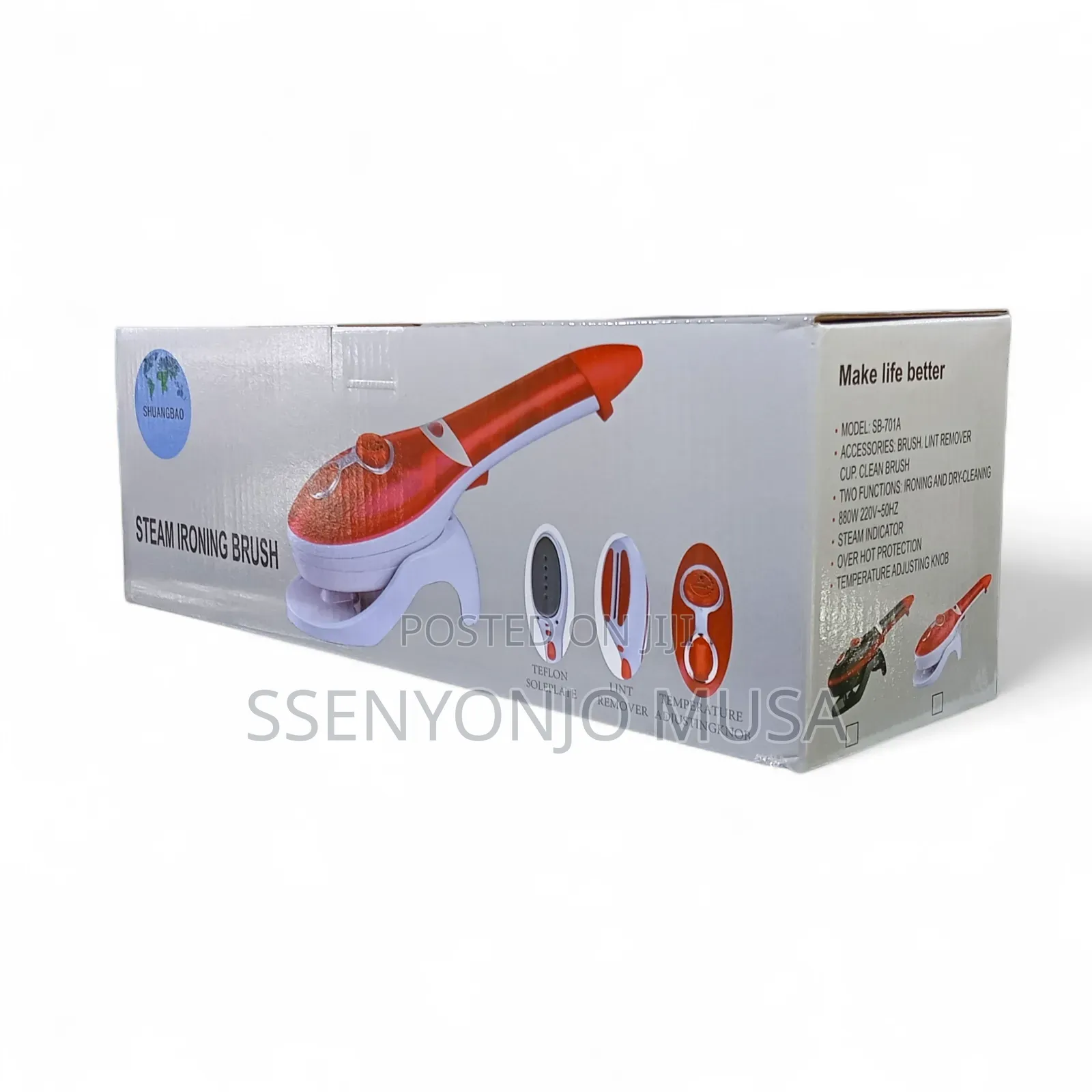 Sb-701a Steam Ironing Brush – 880w Handheld Garment Steamer