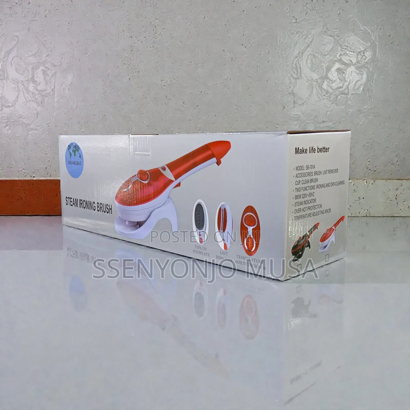 Sb-701a Steam Ironing Brush – 880w Handheld Garment Steamer