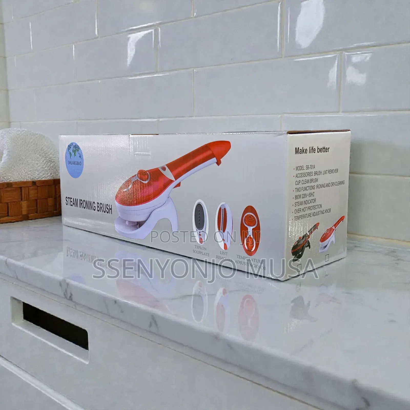Sb-701a Steam Ironing Brush – 880w Handheld Garment Steamer