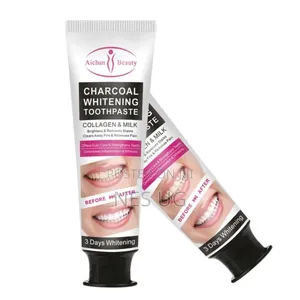 Pure White Teeth Whitening Charcoal Toothpaste With Collagen & Milk