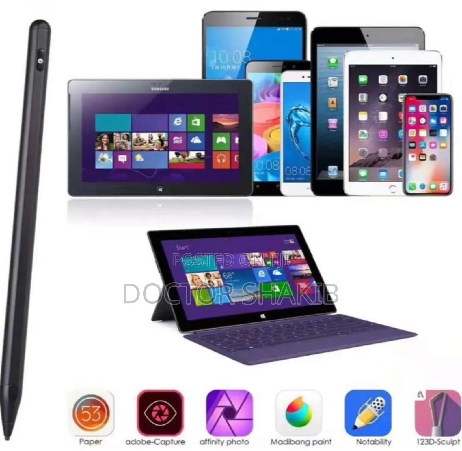 2 In 1 Capacitive Resistive Touch Stylus Pencil
