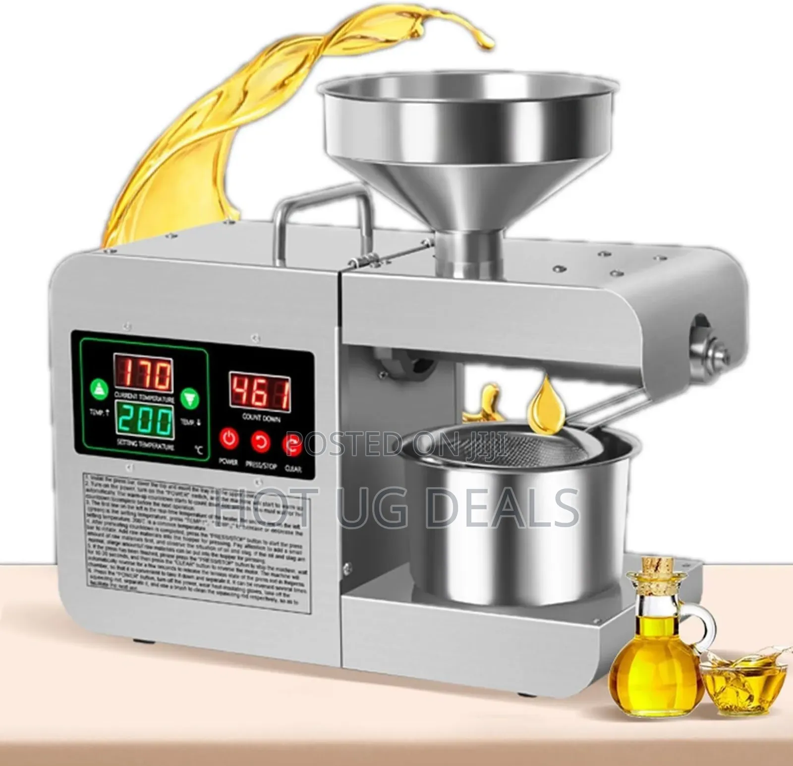 Hot/Cold Oil Press Machine Stainless Steel Electric Oil Extractor