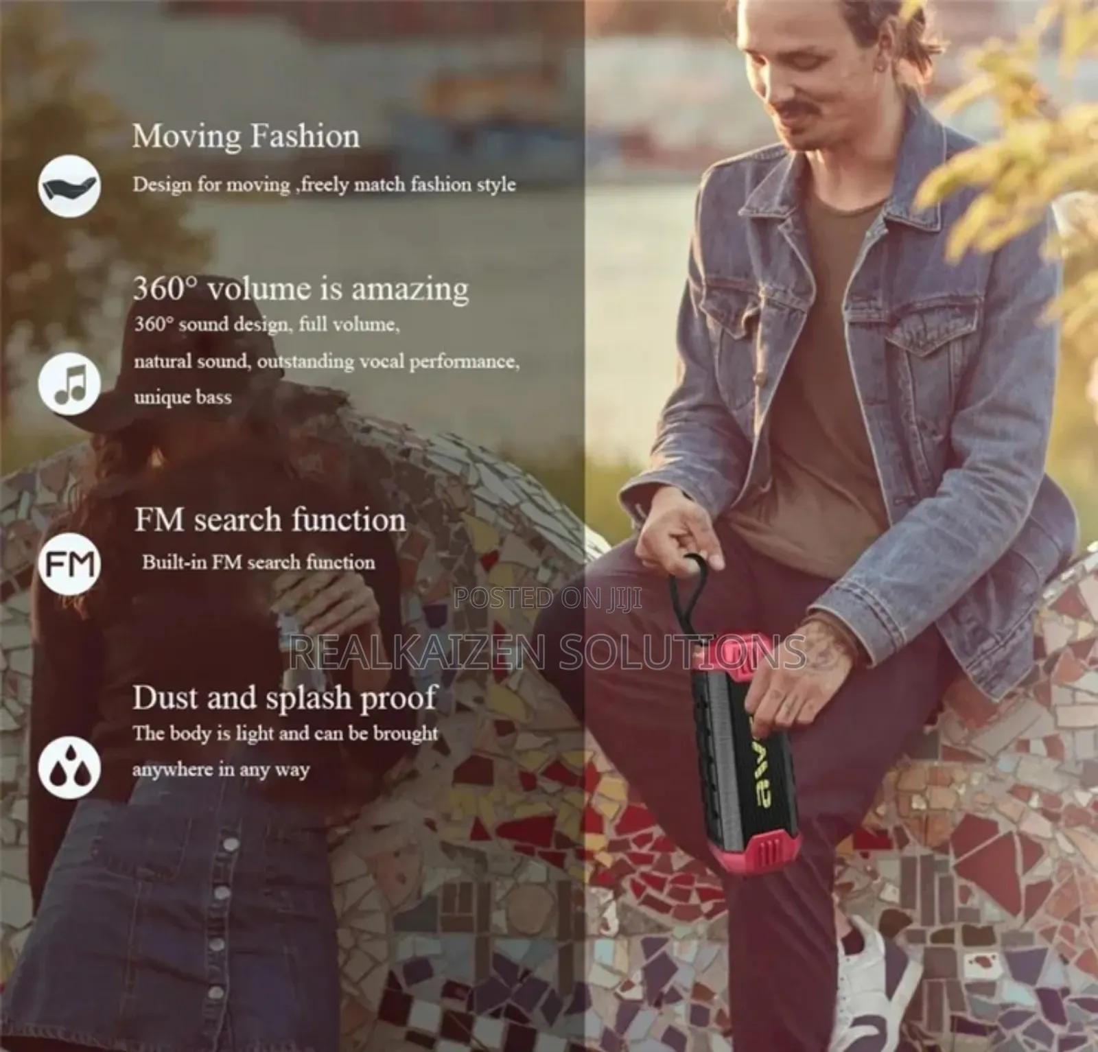 Awei Outdoor Waterproof High Power Bluetooth Compatible Speaker