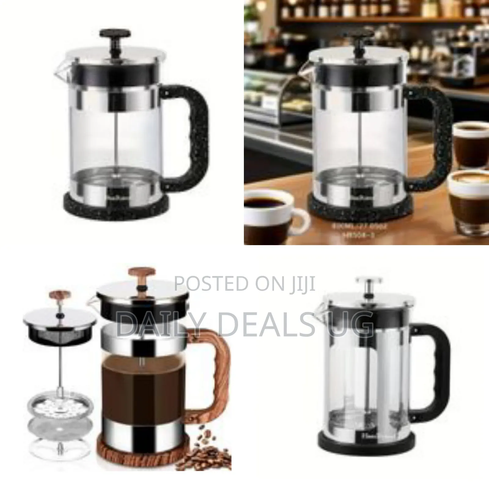 Haus Roland Glass Fench Press Coffee Maker With Stainless Steel Filter