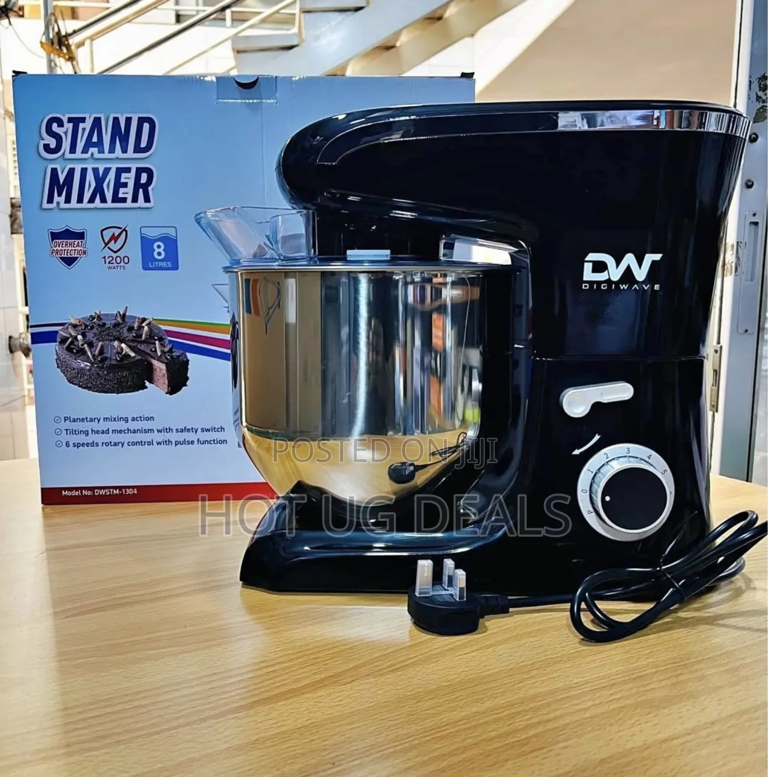 Digiwave 8.0ltr Stand Mixer 1200w Bowl Capacity Extra Powerful Motor