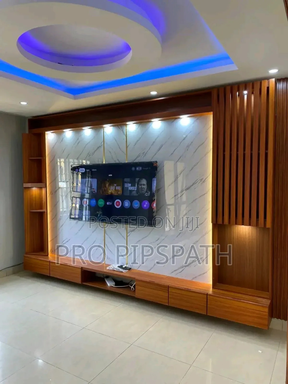 Tv Wall Unit With PVC Mable Sheet