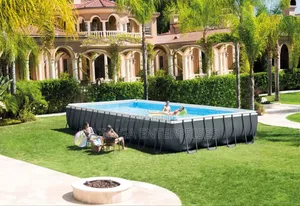 32ftx16ft Ultra Frame XTR Rectanglar Swimming Pool Set WTH Sand Filter
