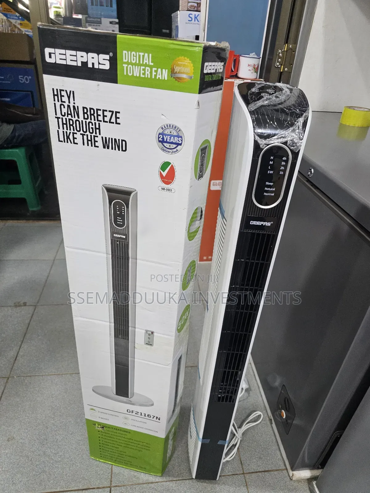 Geepas Digitaltower Fan With Remote