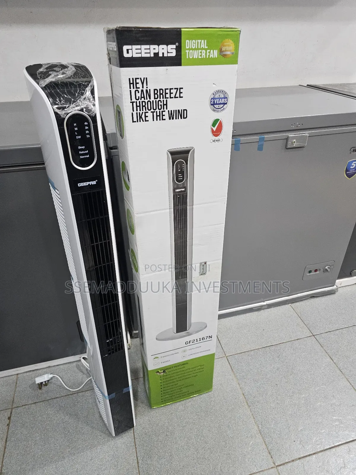 Geepas Digitaltower Fan With Remote