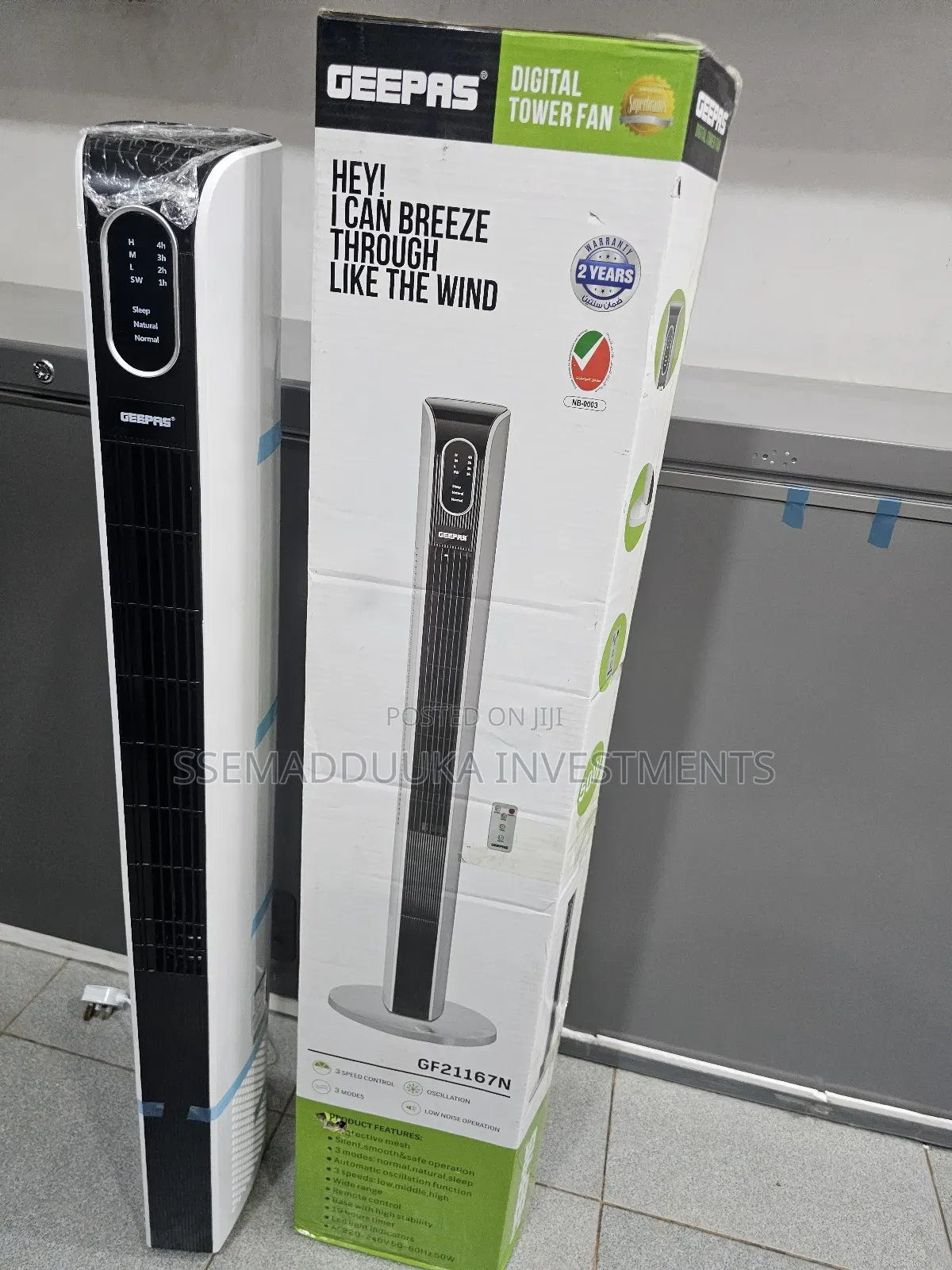 Geepas Digitaltower Fan With Remote