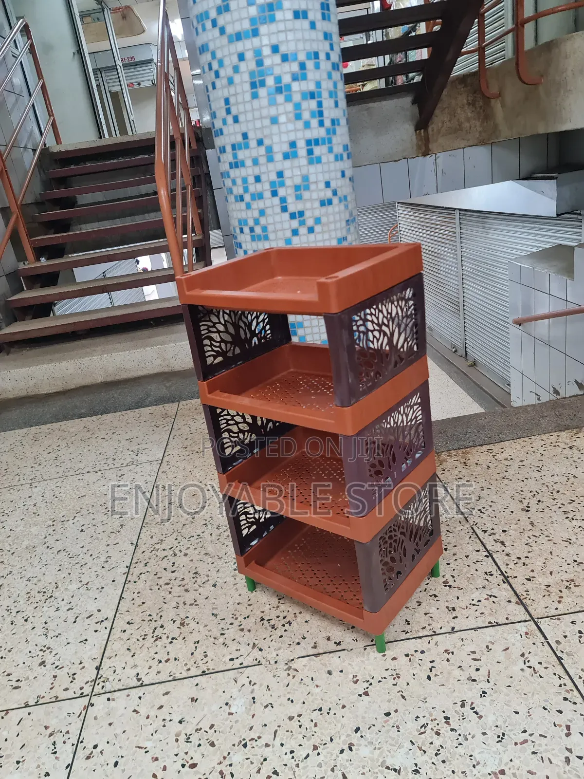 Plastic Kitchen Rack Trolley 4 Tiers