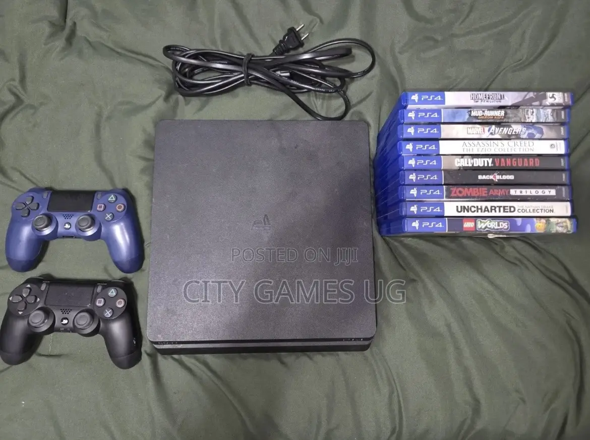 Sony Playstation 4 Slim 500gb Console 2 Dualshock 4 Controllers 9 