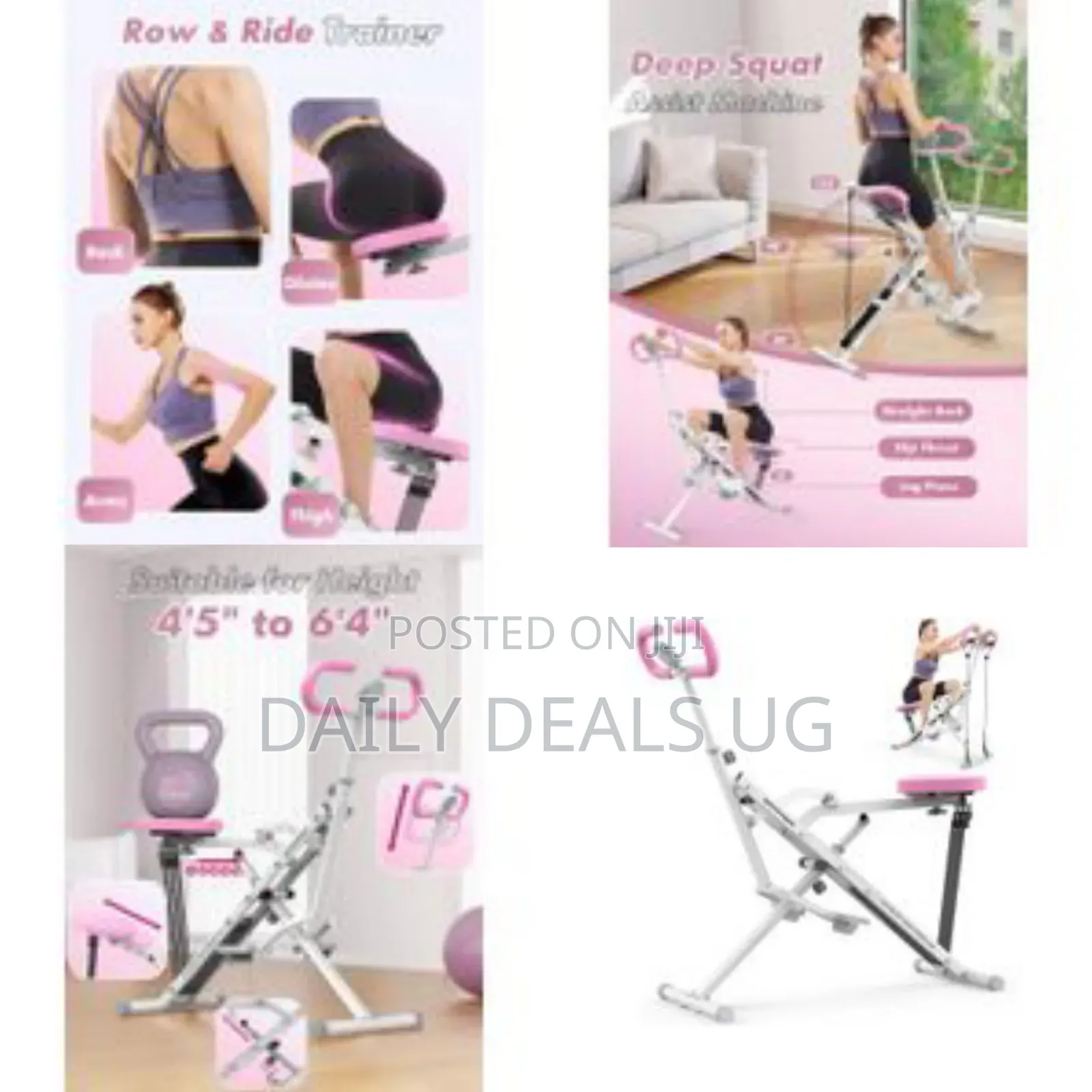 Sportsroyals Squat Machine Rowing Machine for Home 2 in 1 Rower