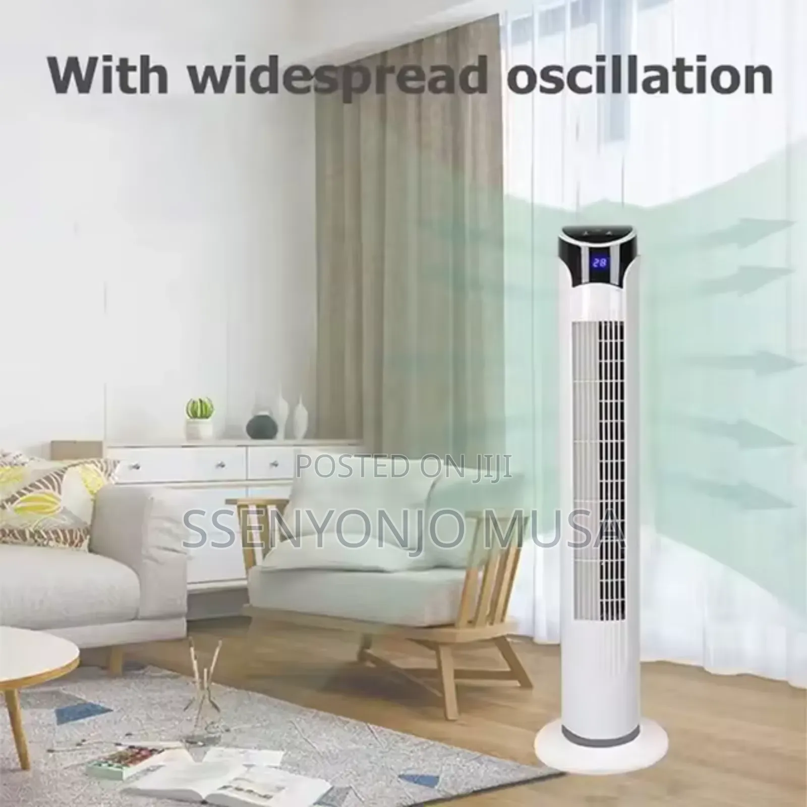 Sanford 46-Inch Tower Fan–55w Powerful Cooling Fan With Remote Control