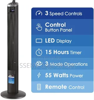 Sanford 46-Inch Tower Fan–55w Powerful Cooling Fan With Remote Control