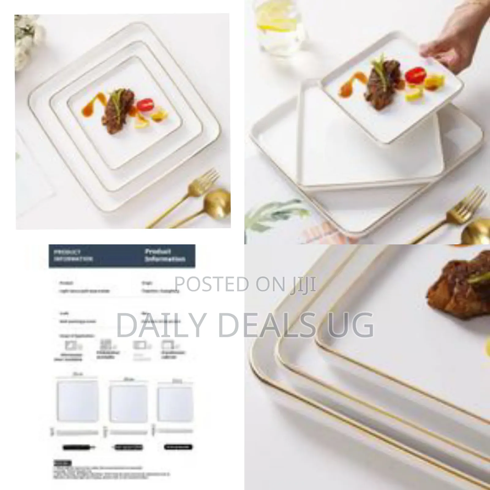 3pc Creative Western Food Ceramic Dinner Plate