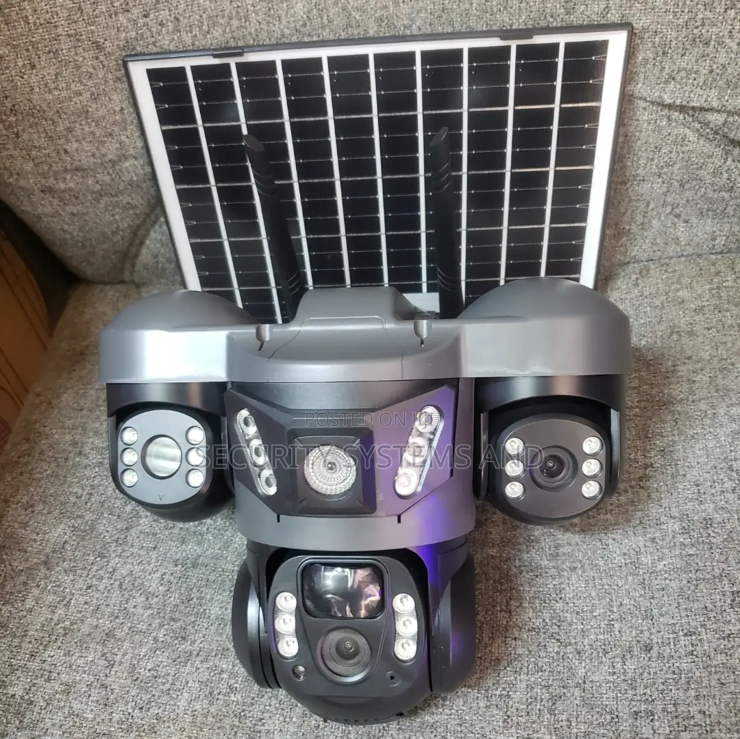 Tripple Lens Solar CCTV Smart Camera With Night Vision and Motion
