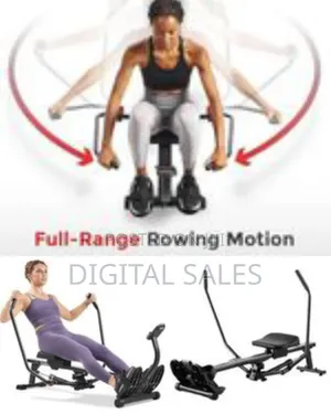 Health Fitness Compact Full-Motion Rowing Machine W/Adjustable