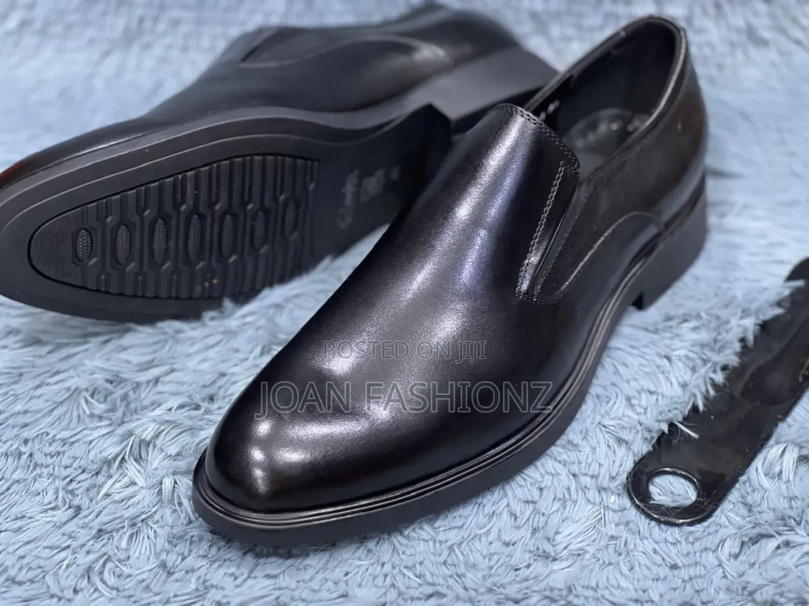 Men's Designer Slipon Leather Shoes -Black