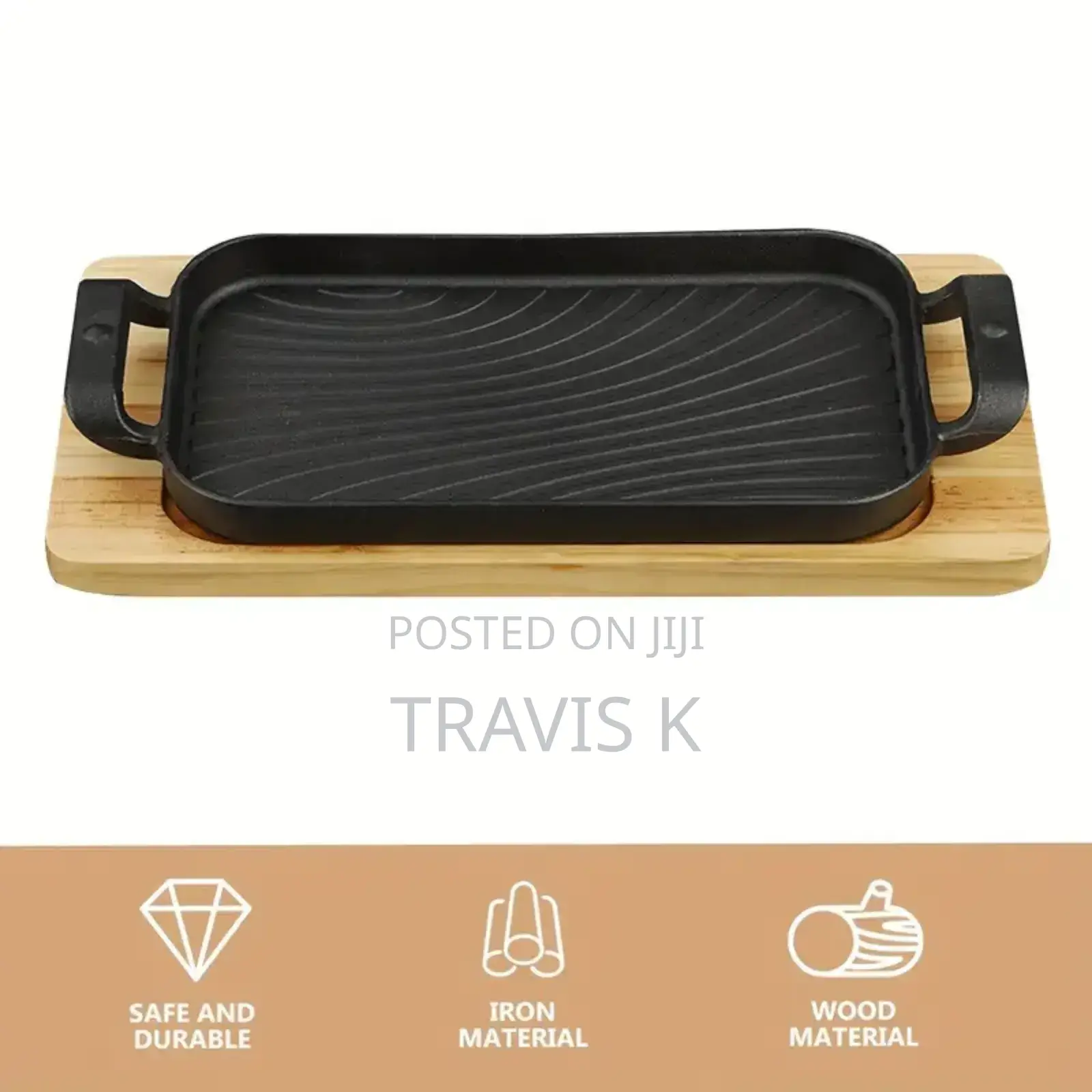 Rectangular Cast Iron Steak Platter