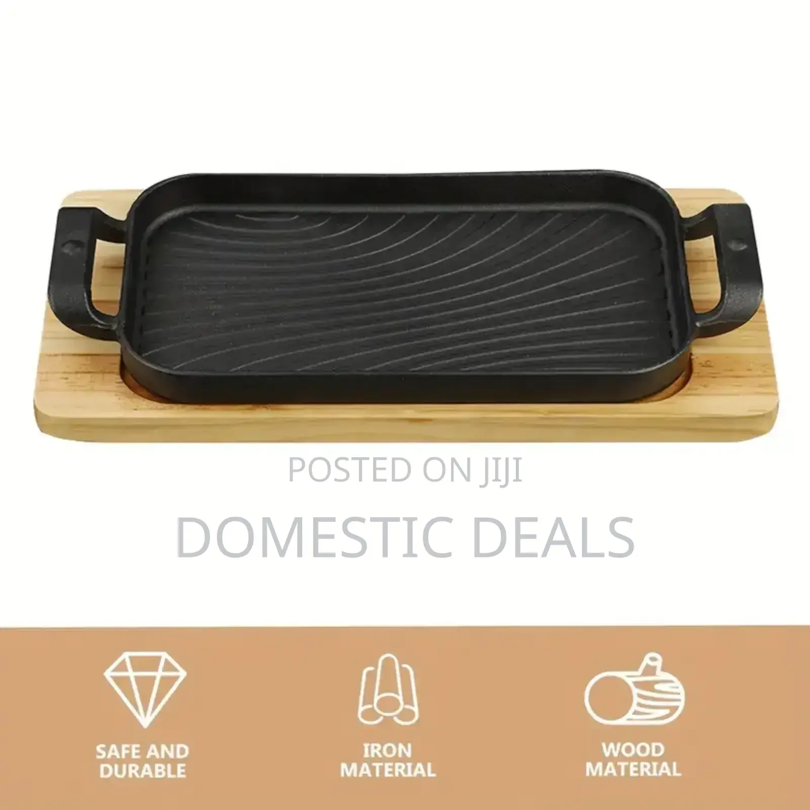 Rectangular Cast Iron Steak Platter