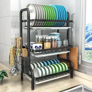 3-Layer Aluminum Dish Rack Organizer – Rustproof Kitchen Drying Rack
