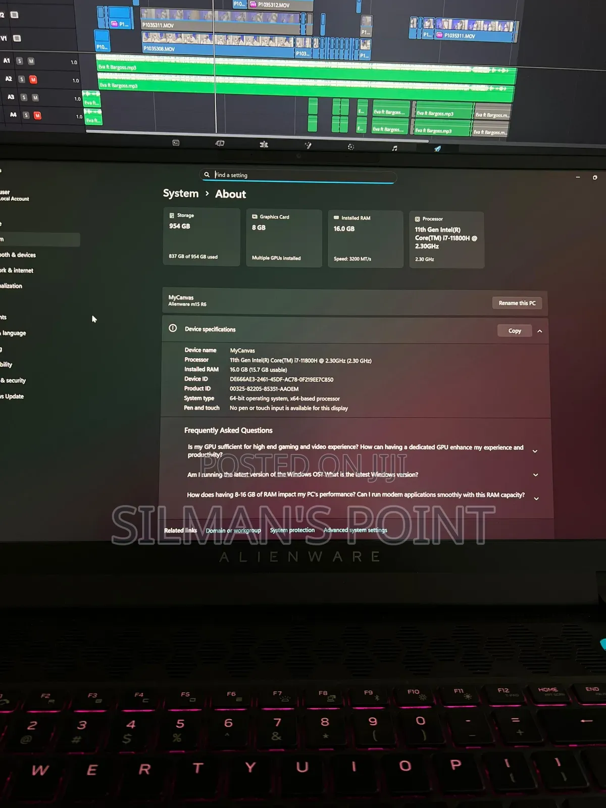 Laptop Dell Alienware M15 R6 16GB Intel Core I7 SSD 1T