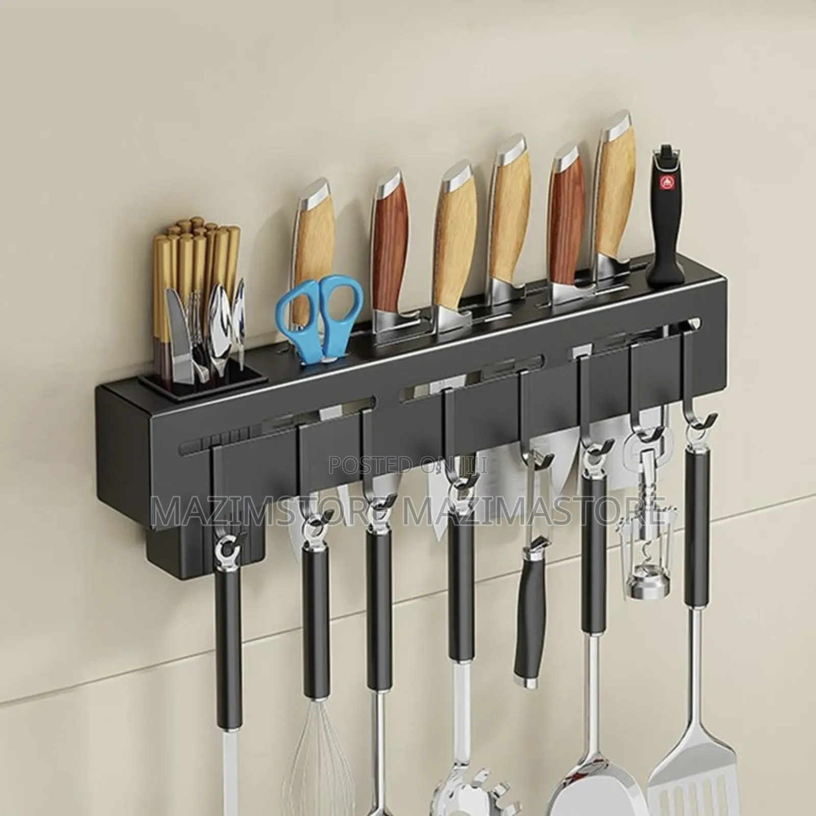 Universal Kitchen Spoons Storage Rack With Towel Bar