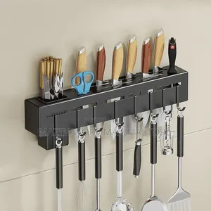 Universal Kitchen Spoons Storage Rack With Towel Bar