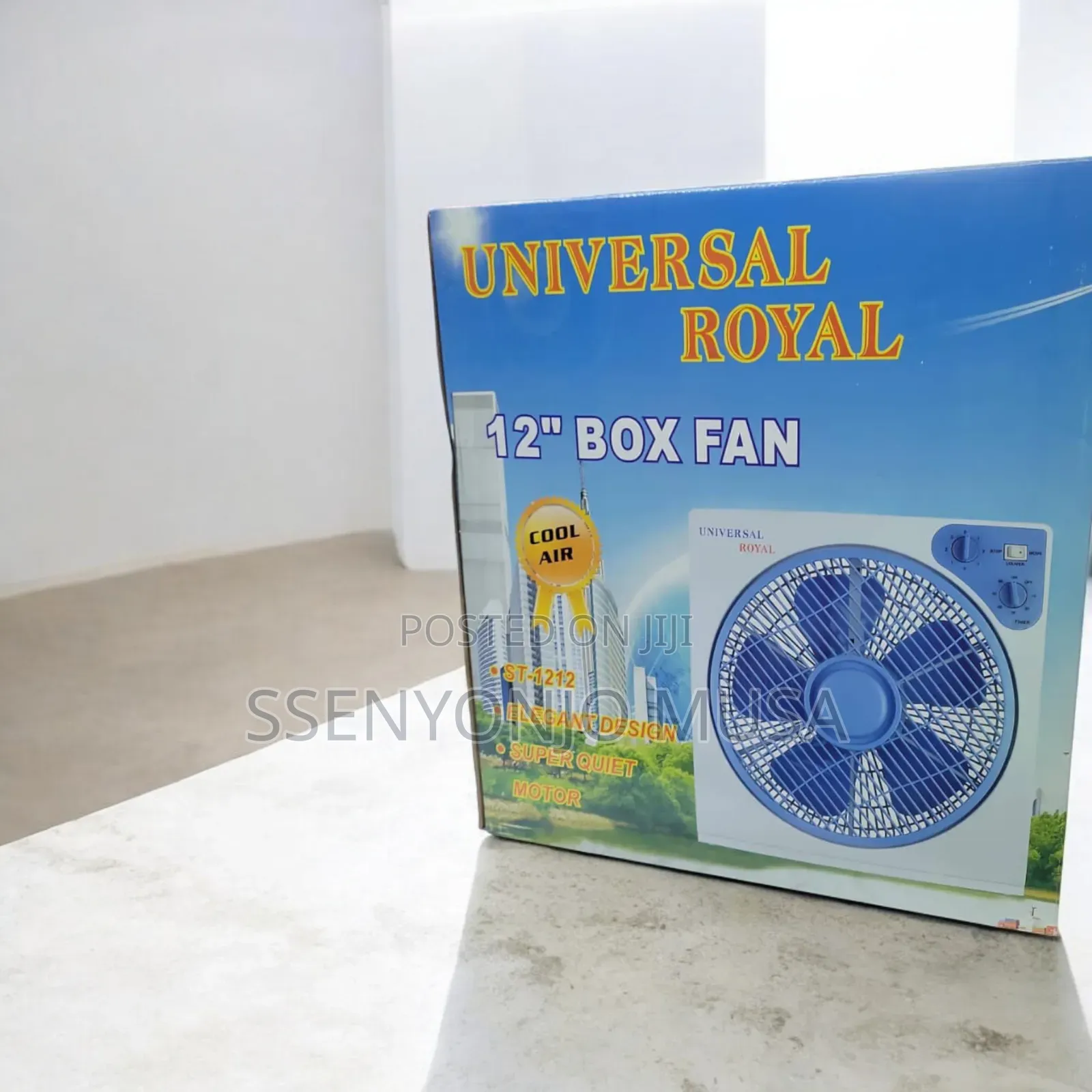 Universal Royal St-1212 12" Box Fan - Quiet, Powerful-