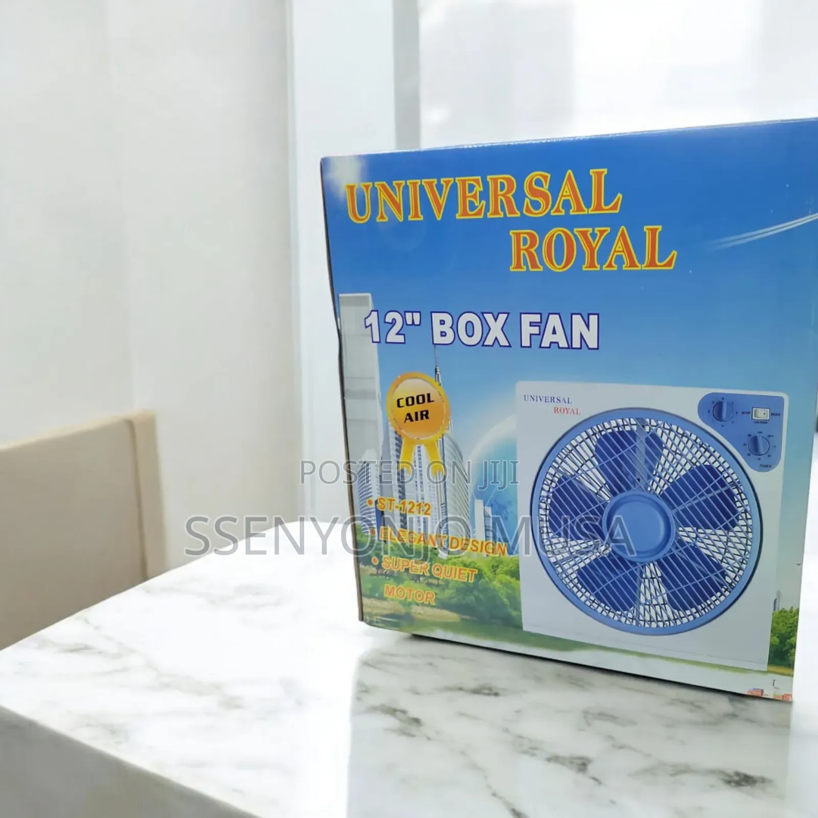 Universal Royal St-1212 12" Box Fan - Quiet, Powerful-