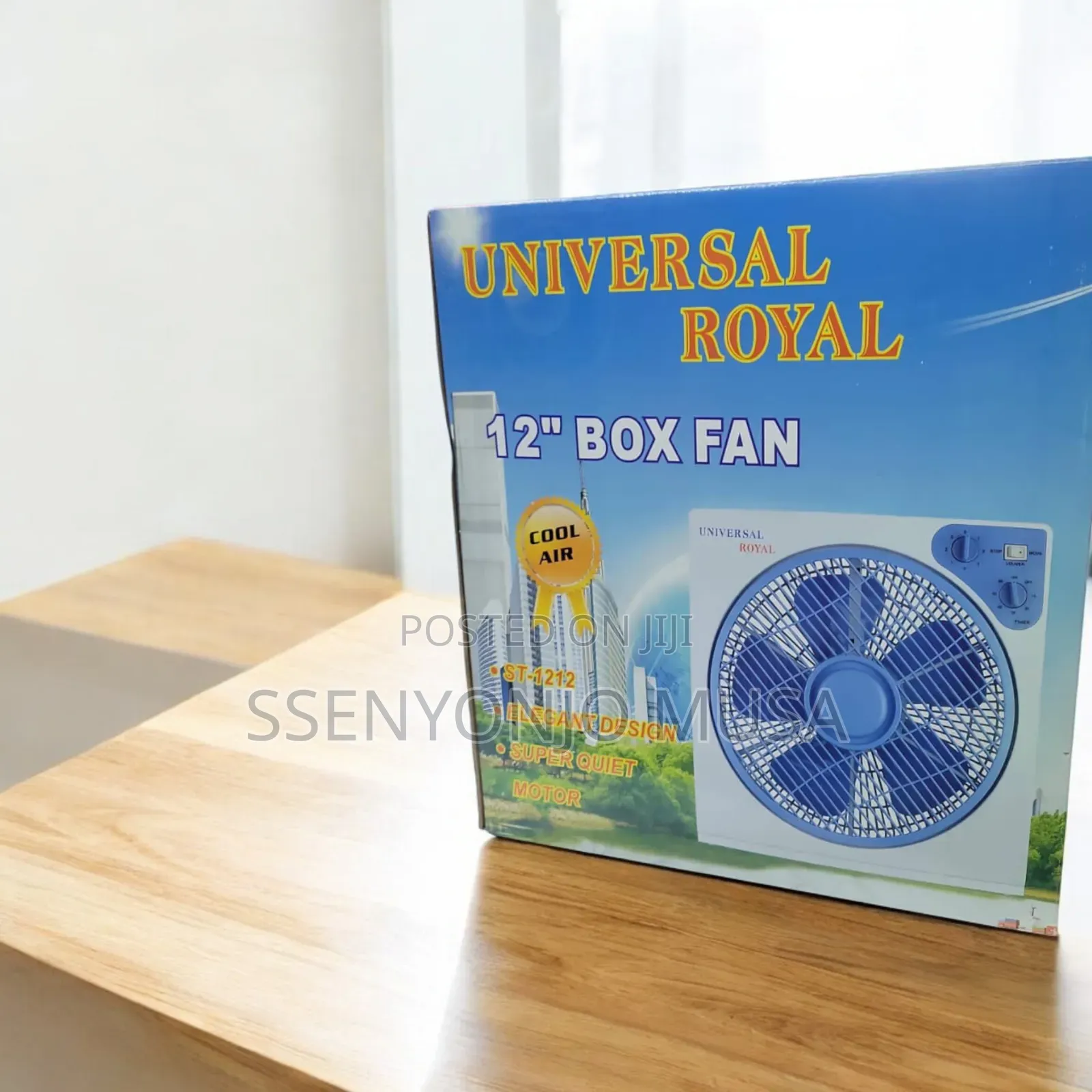 Universal Royal St-1212 12" Box Fan - Quiet, Powerful-