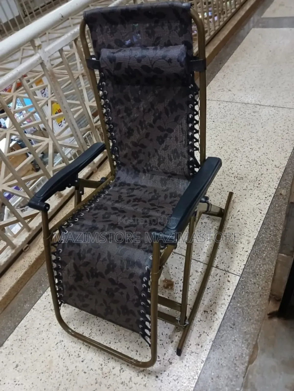 Original Foldable Fabric Patio Lounge Chair - Brown,Black