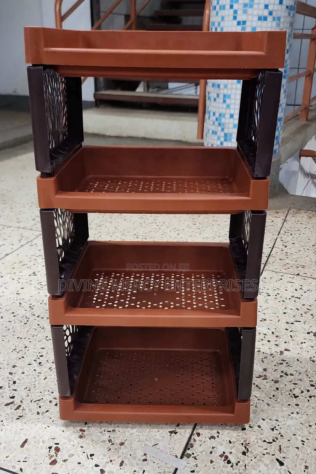 4 Tier Plastic Trolley