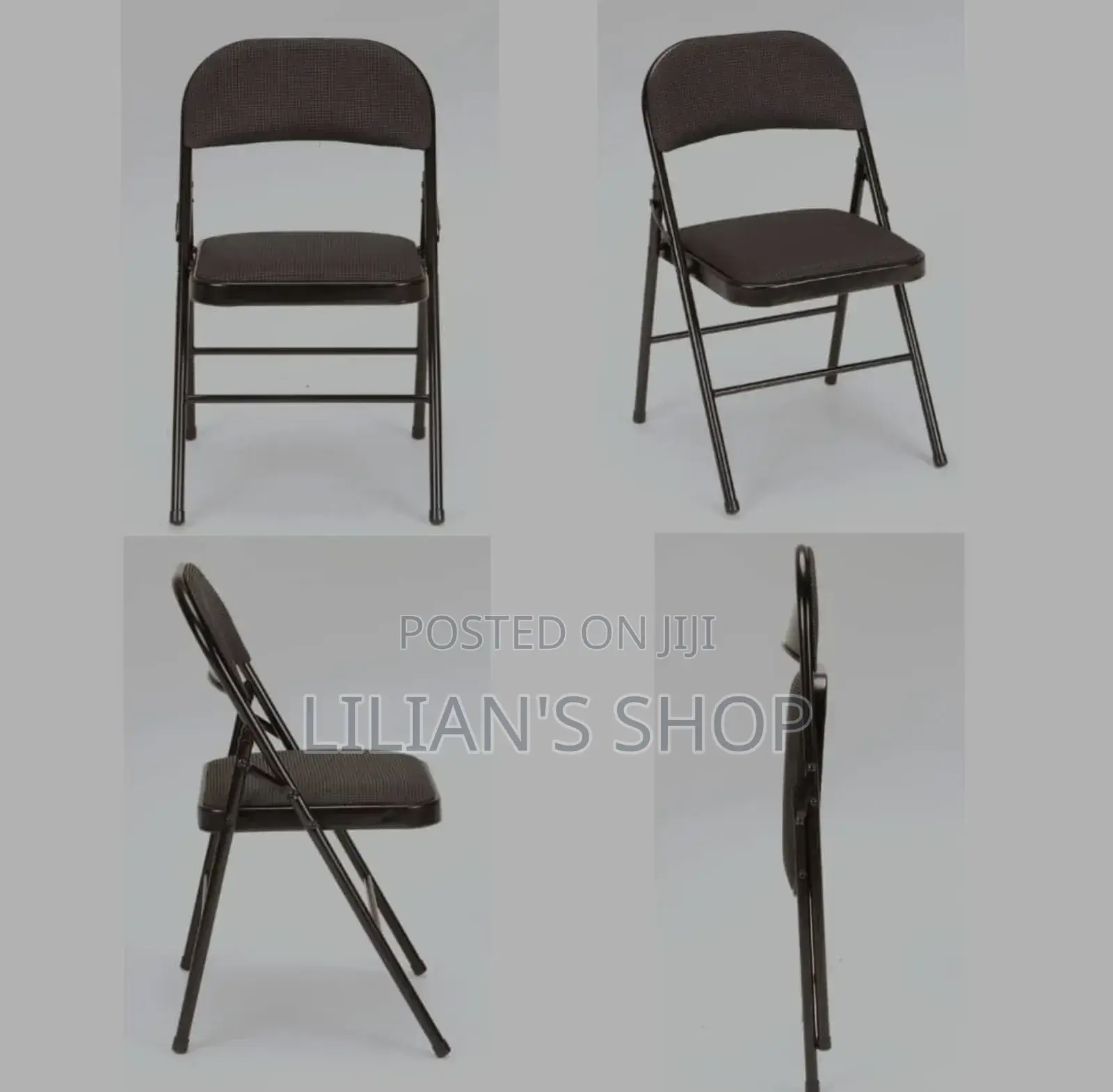 Black Frame Metallic Foldable Chair